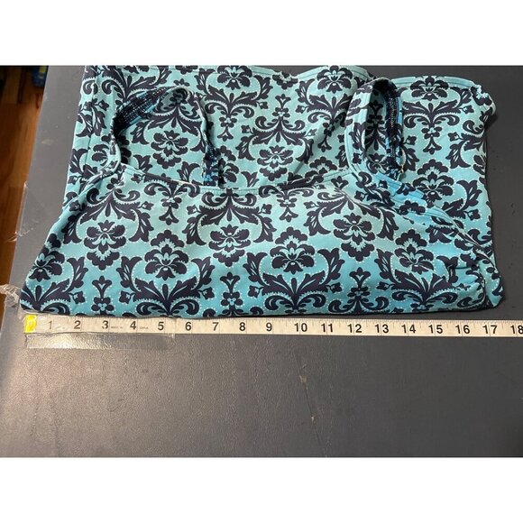 Lands End  Tankini Top Blue & Navy Damask Print‎ Vacation Beach Tropical - Picture 4 of 9
